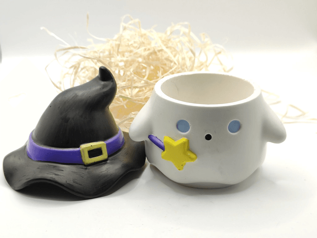 🎃 Petit Fantôme – Pot en Résine Acrylique 👻✨